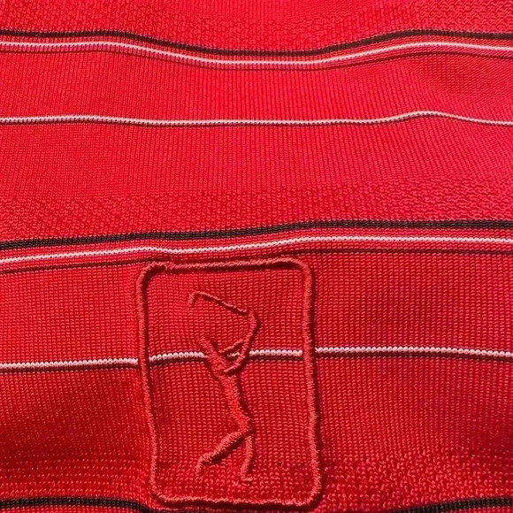 PGA tour polo shirts (2) in lot.striped 1-red 1-black size large - Picture 5 of 10